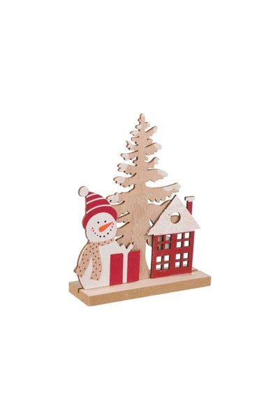 Jumbo Decoratiune de Craciun din Lemn Om de Zapada Brad 12cm
