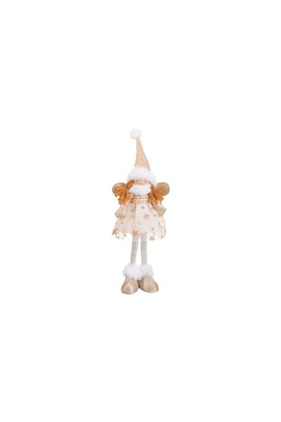 Jumbo Figurina Ingeras cu Rochie Bej de Craciun 37cm