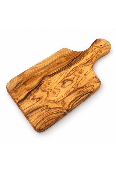 Fixxia Tocător Rustic din Lemn de Măslin cu Mâner, 30 x 15 cm