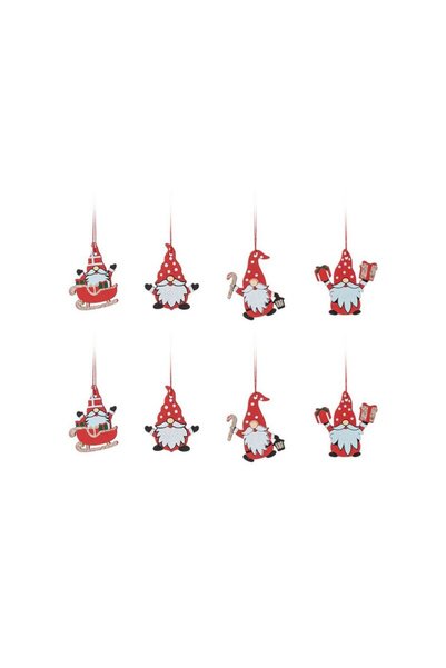Jumbo Ornamente pentru Brad de Craciun din Lemn Mos Craciun Gnome 4.5-5.5cm -...