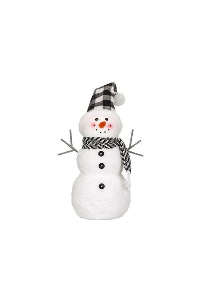 Jumbo Figura Decorativa Om de Zapada Negru Alb Carouri Caciula Fular 48cm