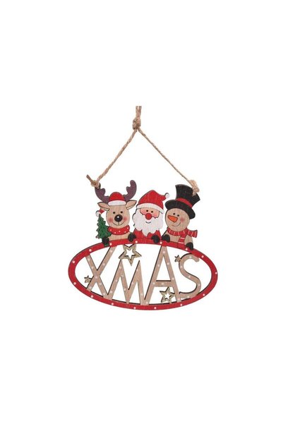 Jumbo Ornament Brad de Craciun Tablita din Lemn XMas Mos Craciun Cerb Om de Z...