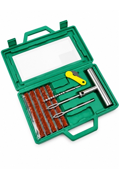 Generic Brand Puncture Repair Kit with Seal Strips and Hand Tools with Case