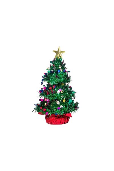 Jumbo Brad Decorativ de Craciun Verde cu Beteala 35cm