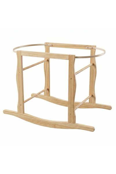Generic Natural Wood Moses Basket Stand with Rocking Base, Wooden