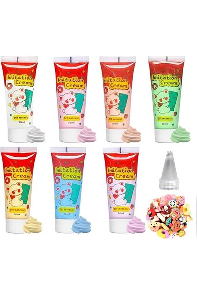 Generic 7 Colors Decoden Cream Kit, Simulation Fake Whipped Cream Glue, with ...
