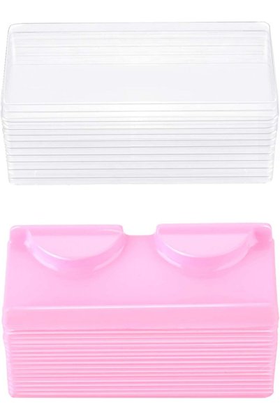 TERRIFI 50 Packs Empty False Eyelash Storage Box, Plastic Lash Case Container...
