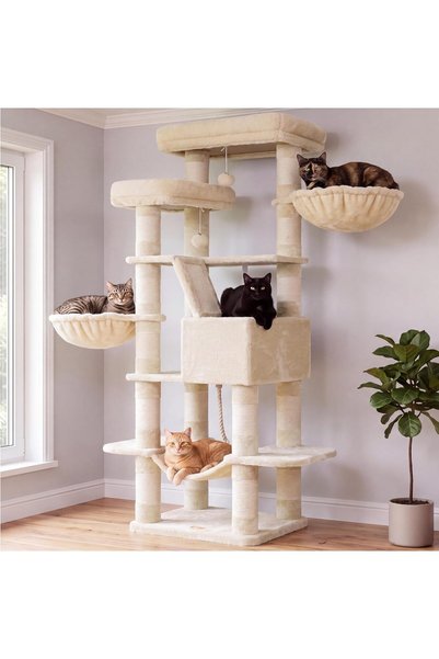 Generic Cat Tree for Large Cats,68 inch Multi-level Cat Tower for Indoor Cats...