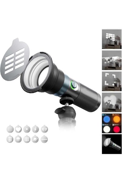 KASTWAVE مصباح يدوي LED للتصوير الفوتوغرافي مع 4 ألوان و10 أشكال مغناطيسية، ق...