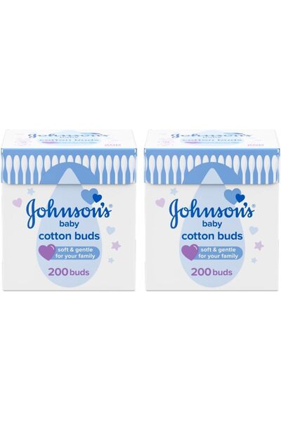 Johnson's Baby Cotton Buds, Box of 200 sticks (Pack of 2)