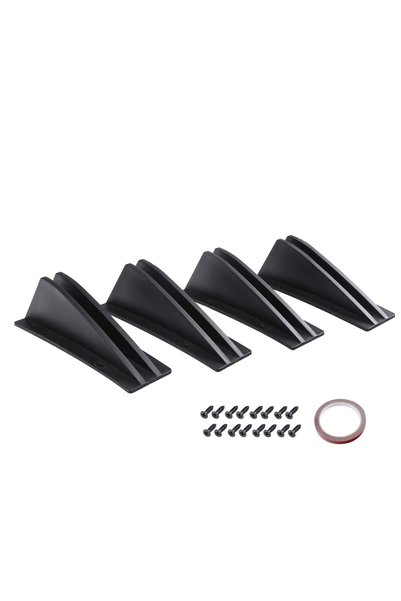 Choice Matte Black Universal Car Rear Bumper Lip Spoiler Splitter 4Pcs Anti-c...