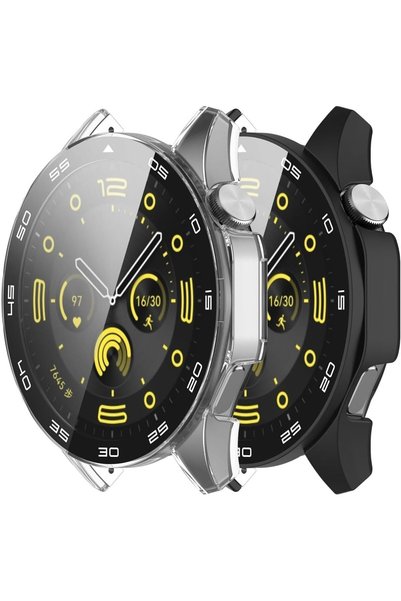 Aputue Smart Watch Case, 2 Pack Tempered Glass Screen Protector PC Bumper, Sh...