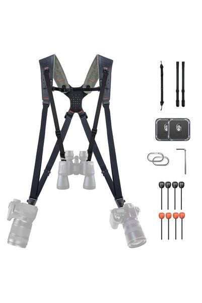 PgyTech Camera Strap Master, Dual Shoulder Harness for 3 Cameras for Professi...