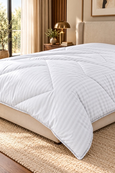 RALEX PUCIOASA Pilotă de iarnă cu umplutură din lână, înveliș Damasc, alb, 140cm x 210cm