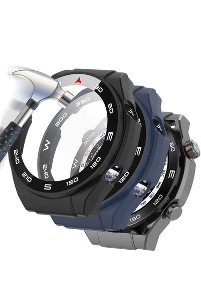 SWIUKPHE 2 Pack Black and Blue 360 Degree Protective Case for Huawei Watch Ul...