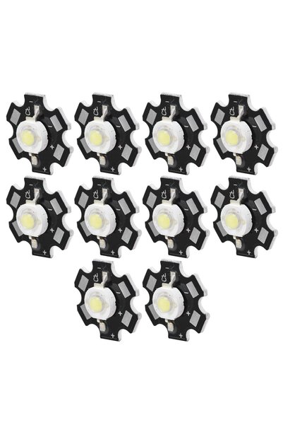 Topincn Led Chips 10 Pack 1W 20mm Aluminum Board for Diy Lamps