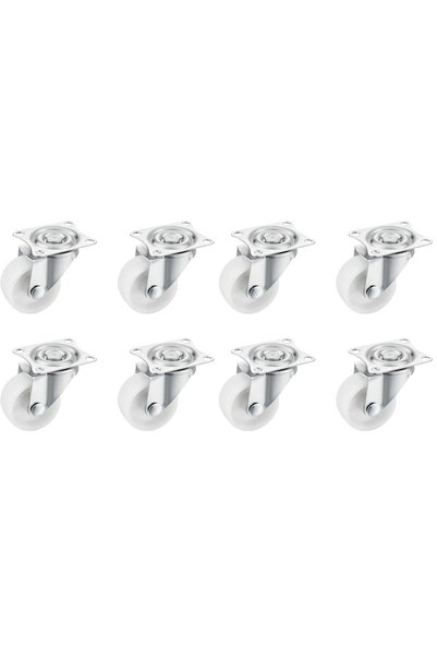 Generic TOOLS PP Caster Wheel -4 Piece 50mm White- Plate Casters with Ball Be...
