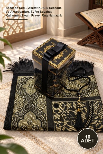 Yenilig 10-Piece Prayer Rug Set – Prayer Rug and Accessories in Acetate Box, ...