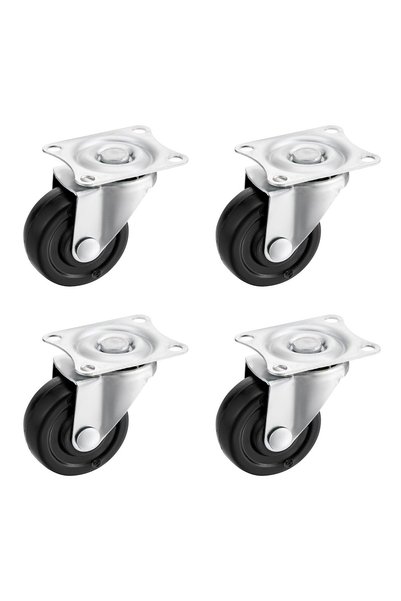 Generic TOOLS PP Caster Wheel -4 Piece 50mm Black- Plate Casters with Ball Be...