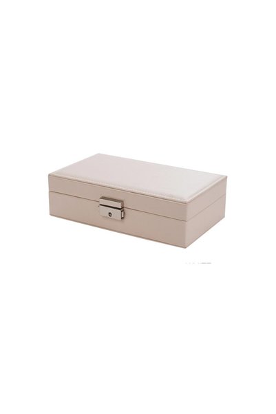 Aria Trade Δερματίνη Κοσμηματοθήκη σε 2 χρώματα, 21x12x6 εκ. Λευκό