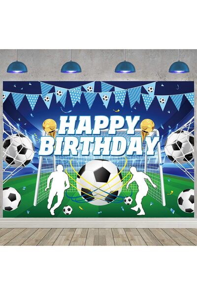 TERRIFI Soccer Birthday Party Backdrop for Kids, Boys & Teens, Blue Sports Th...