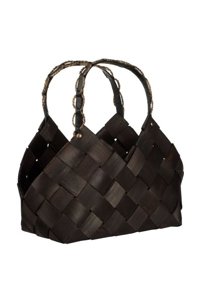 OEM Cos Decorativ de Bucatarie Maro cu Manere 37x24x39cm
