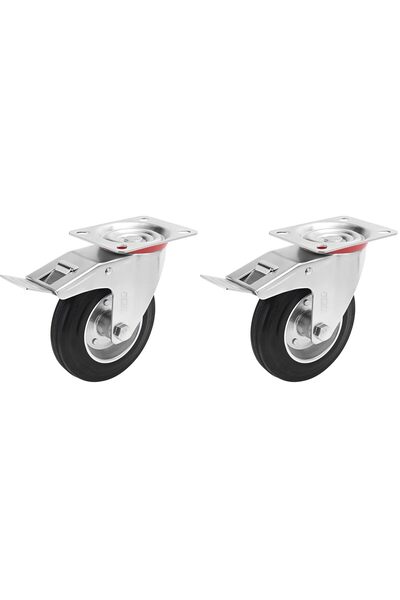Generic 100mm Swivel Caster Wheel with Brake - 70kg Load Capacity Floor Safe ...