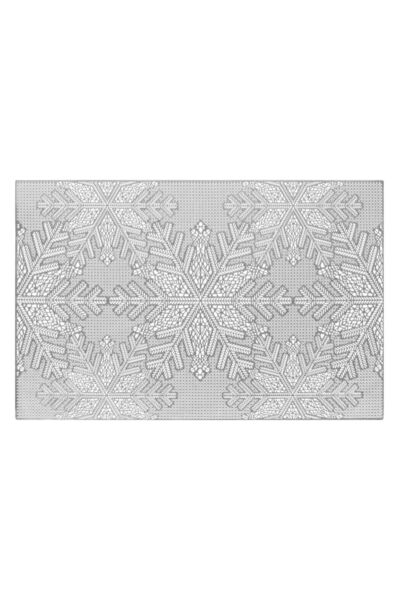 OEM Suport Farfurie de Craciun PVC Fulgi Arginti 45x30cm