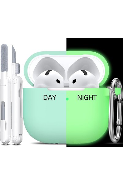Generic غطاء سيليكون ناعم لسماعات AirPods 5 و AirPods 4 - أزرق متوهج