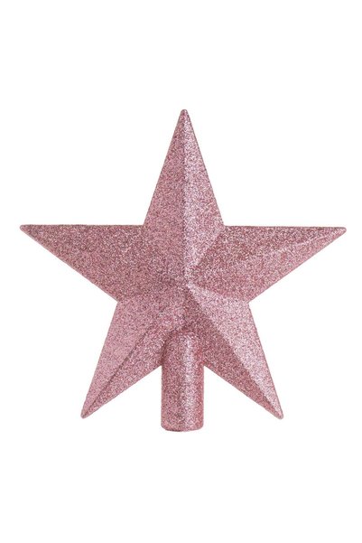 OEM Varf pentru Brad Stea 3D Roz cu Glitter 20cm