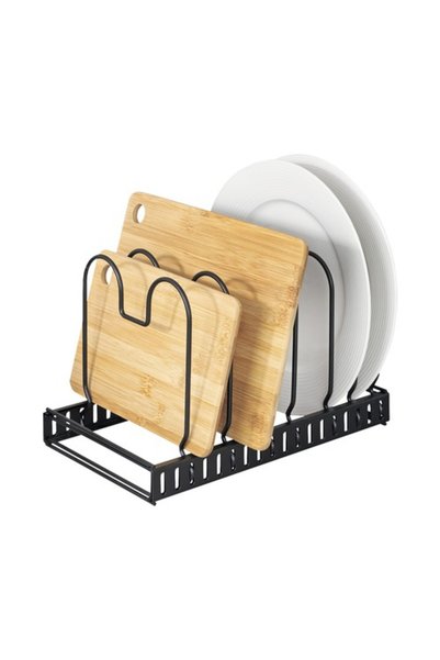 Wenko Suport pentru capace tigăi 30-57x18 cm negru