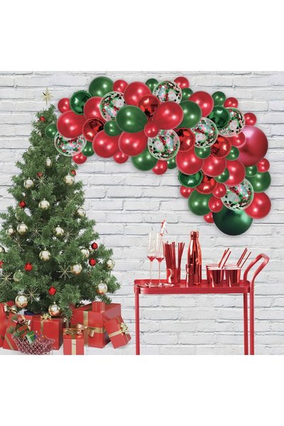 OEM Set Baloane Rosii Verzi Decorative de Petrecere de Craciun - 60buc
