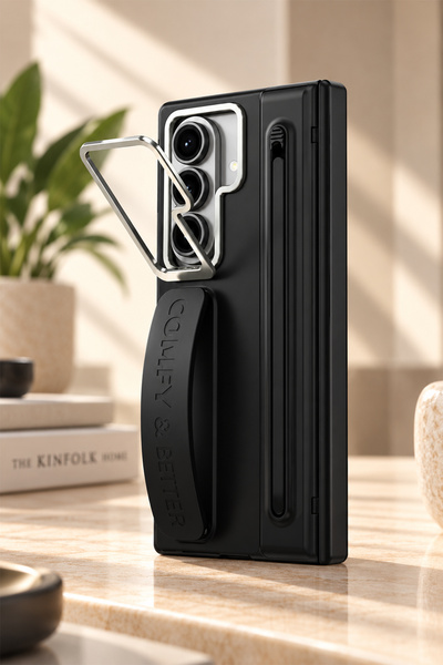 bbtech Samsung Galaxy Z Fold 8 Ultra ile Uyumlu MagSafe Manyetik Özellikli Standlı Entegre Kalem ve Ekran Koruyuculu Premium Kılıf