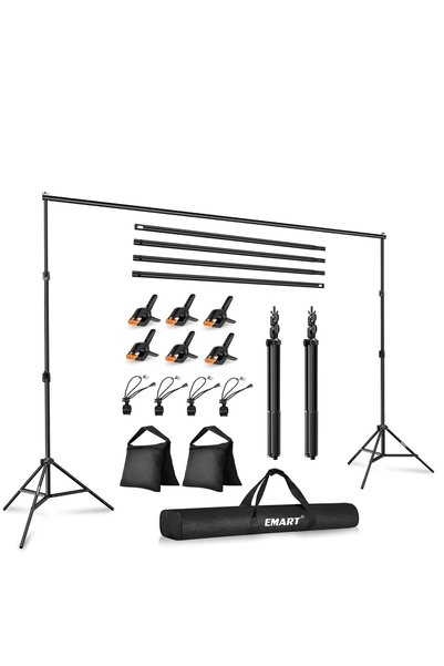 Emart طقم حامل خلفية للتصوير الفوتوغرافي 3×3.6 متر/10×12 قدم، إطار خلفية كبير...