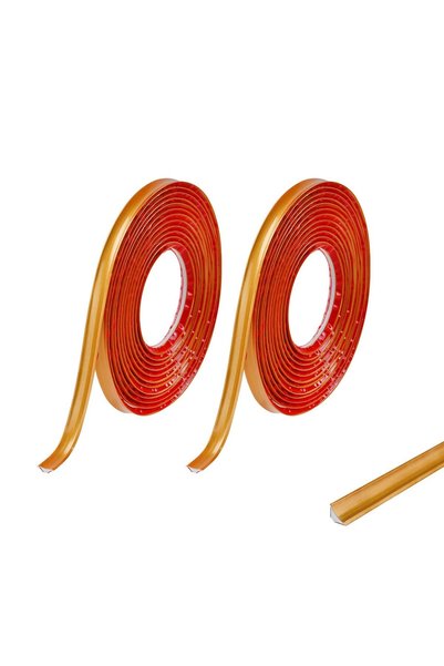 Generic شريط زخرفي ذهبي من البي في سي بطول 10 أمتار (5 أمتار × 2 لفة)، شريط م...