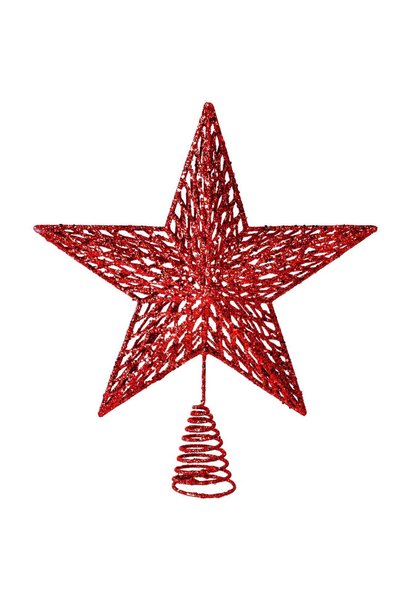 OEM Red 3D Star Christmas Tree Top with Pattern 33cm