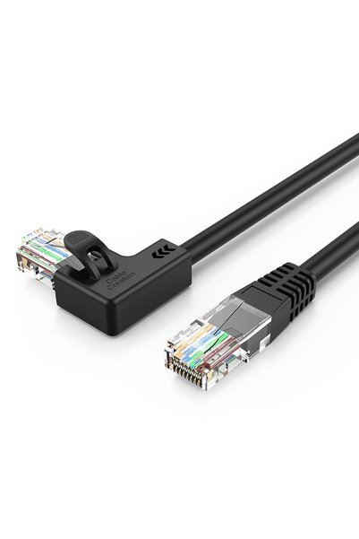 Generic كابل إيثرنت Cat6 بزاوية قائمة بطول 6 أقدام، 50U، مطلي بالذهب