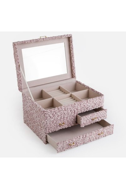 OEM Cutie pentru Organizarea Bijuteriilor Roz 25x19x16cm