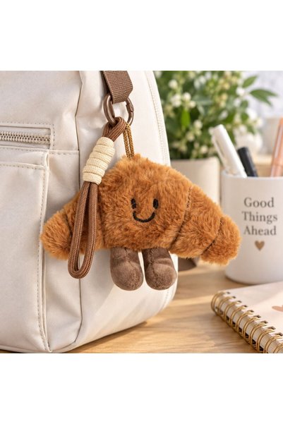 OEM Breloc Charm Croissant din Plus Maro 10cm