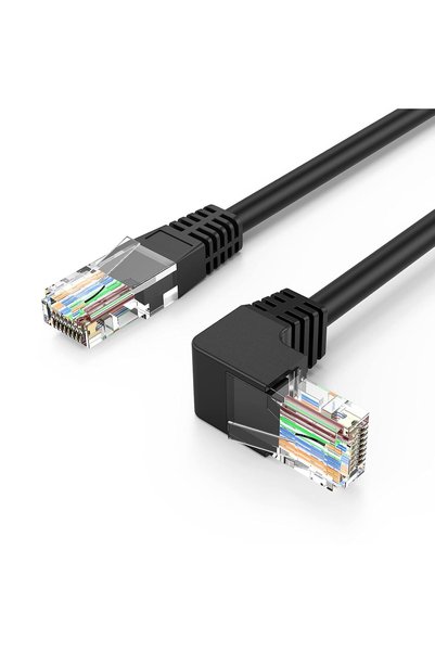 Generic كابل إيثرنت CAT6 RJ45 بزاوية 90 درجة بطول 3.3 قدم وتردد 250 ميجاهرتز