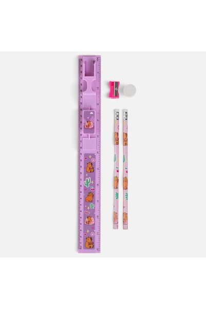 OEM Set Scolar cu Rigla Lila Capybara - 5buc