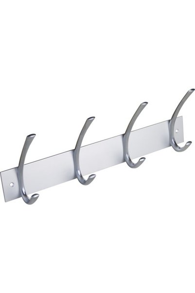 OEM Κρεμάστρα επίπλων με 4 γάντζους 120x360x75mm, χρωμέ αλουμίνιο