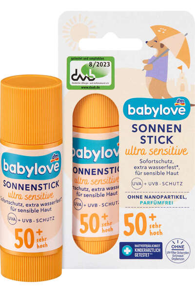 Babylove Stick protecție solară Sensitive SPF50, 20 g