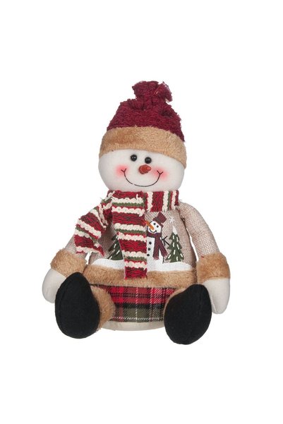 OEM Figurina Decorativa de Craciun Om de Zapada cu Fular Caciula 24cm
