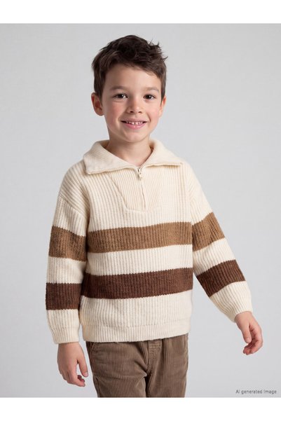 LC Waikiki Zipper Collar Boys' Knitwear Sweater