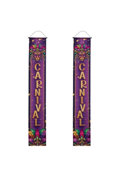 OEM Banner Mov Carnival cu Masti 30x180cm - 2buc