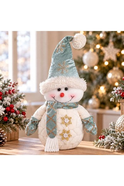 OEM Figurina Decorativa de Craciun Om de Zapada cu Caciula Bleu 35cm