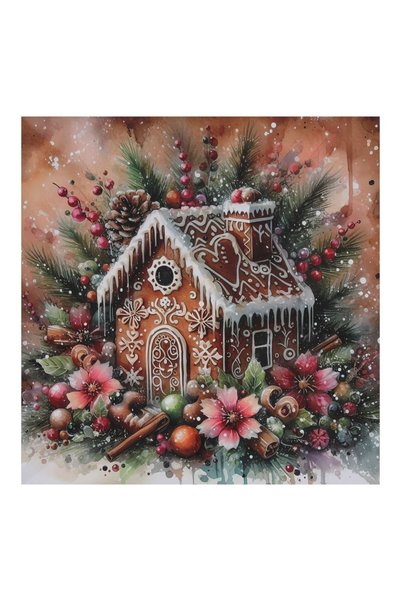 OEM Christmas Square Plastic Decorative Plate Gingerbread House 30x30cm