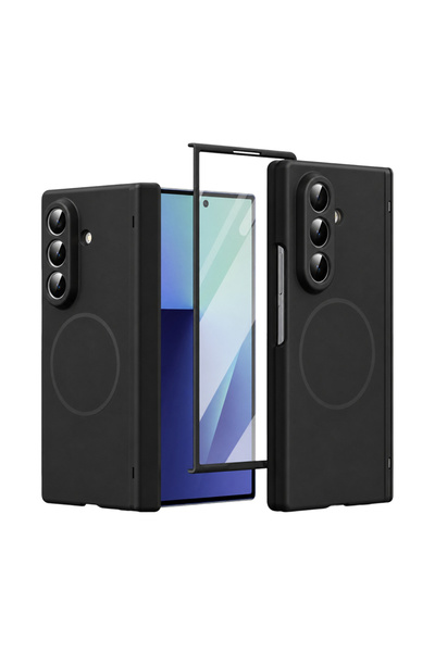 bbtech Samsung Galaxy Z Fold 6 ile Uyumlu MagSafe Özellikli 360° Tam Koruma Entegre Ekran Koruyuculu Kılıf