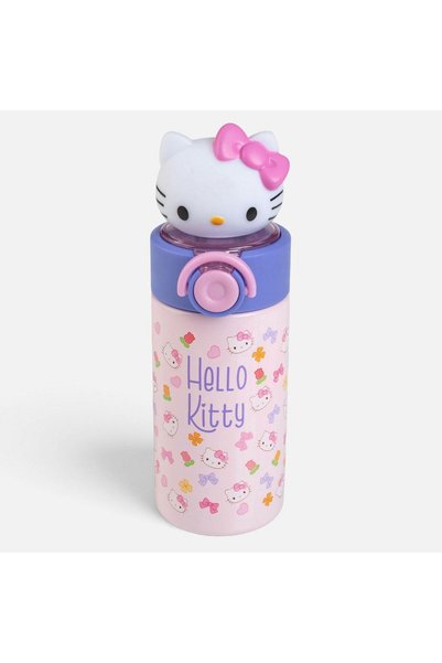 OEM Termos pentru copii din inox, tip pop-up, cu design 3D Hello Kitty, 350ml